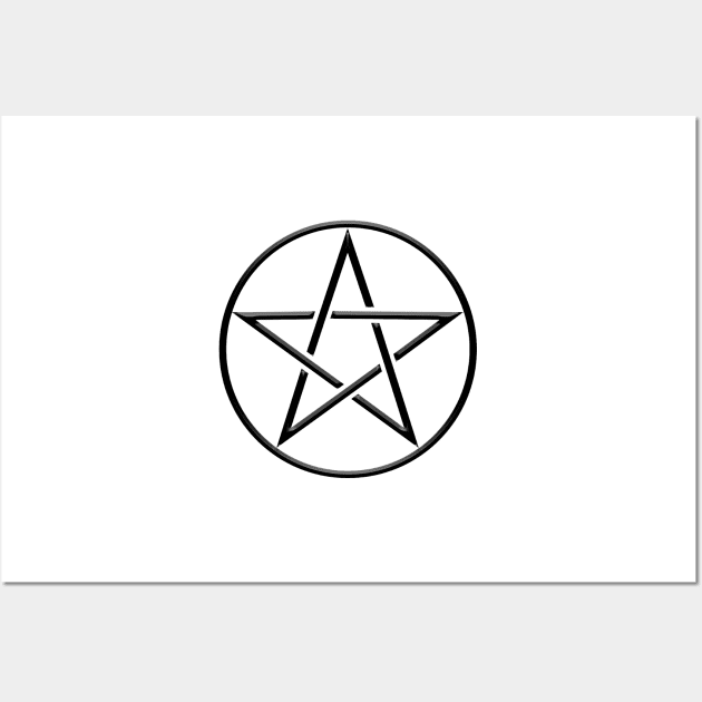 Black Pentacle, Wiccan Symbol for When You're Feeling Witchy Wall Art by hclara23